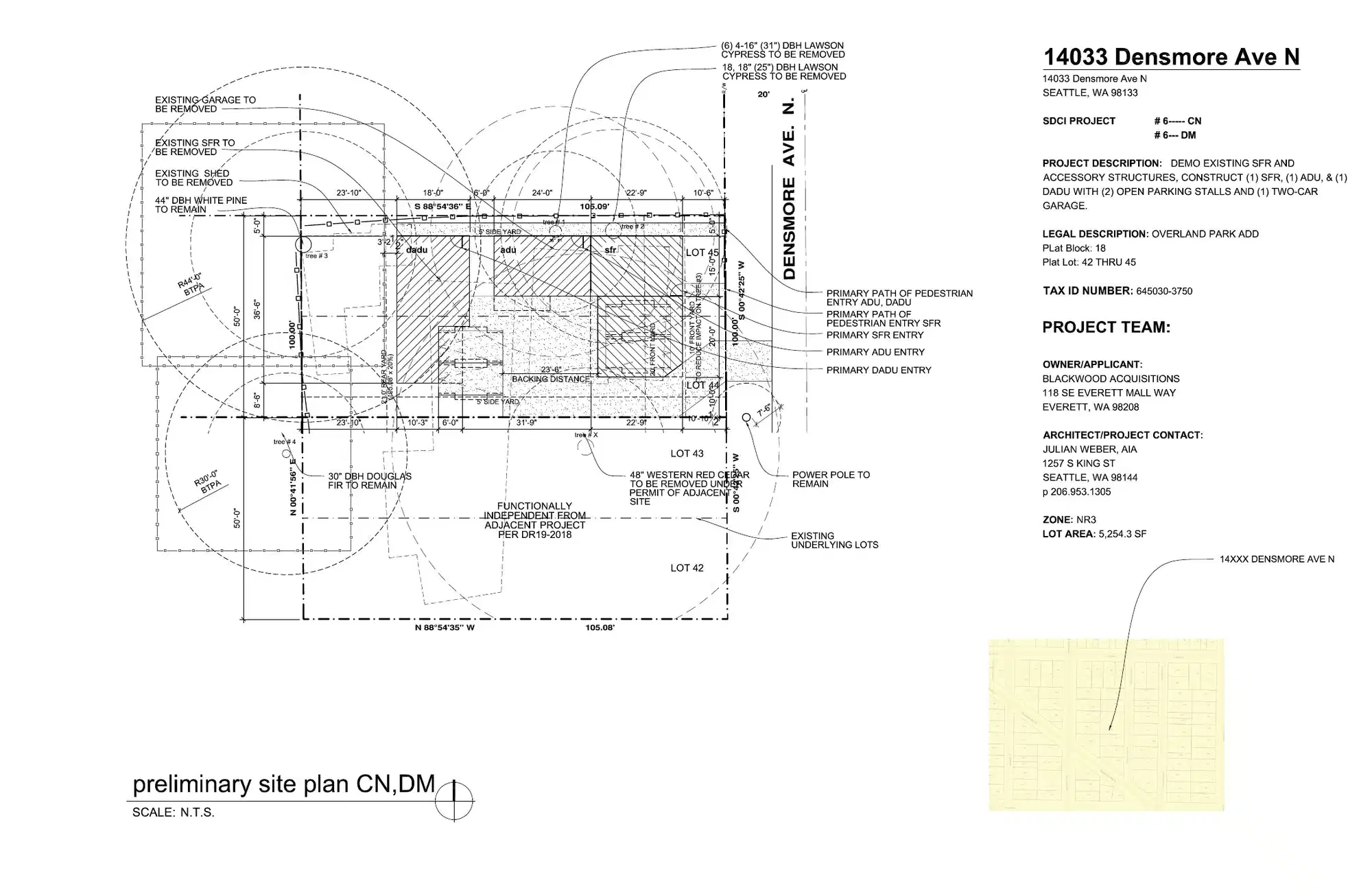 Site plan for 14037 Densmore Ave N