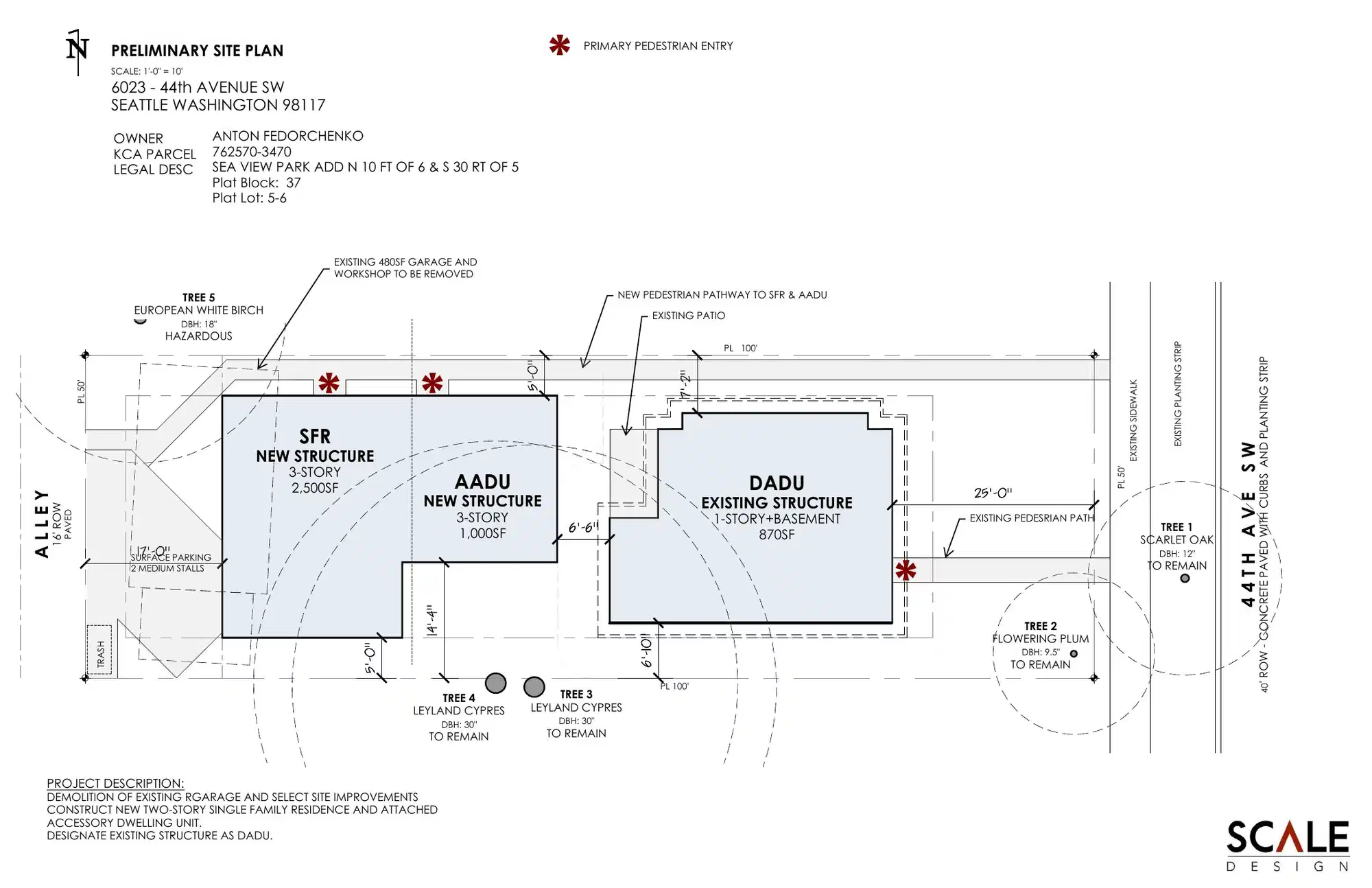 Site plan for 6023 44th Ave SW