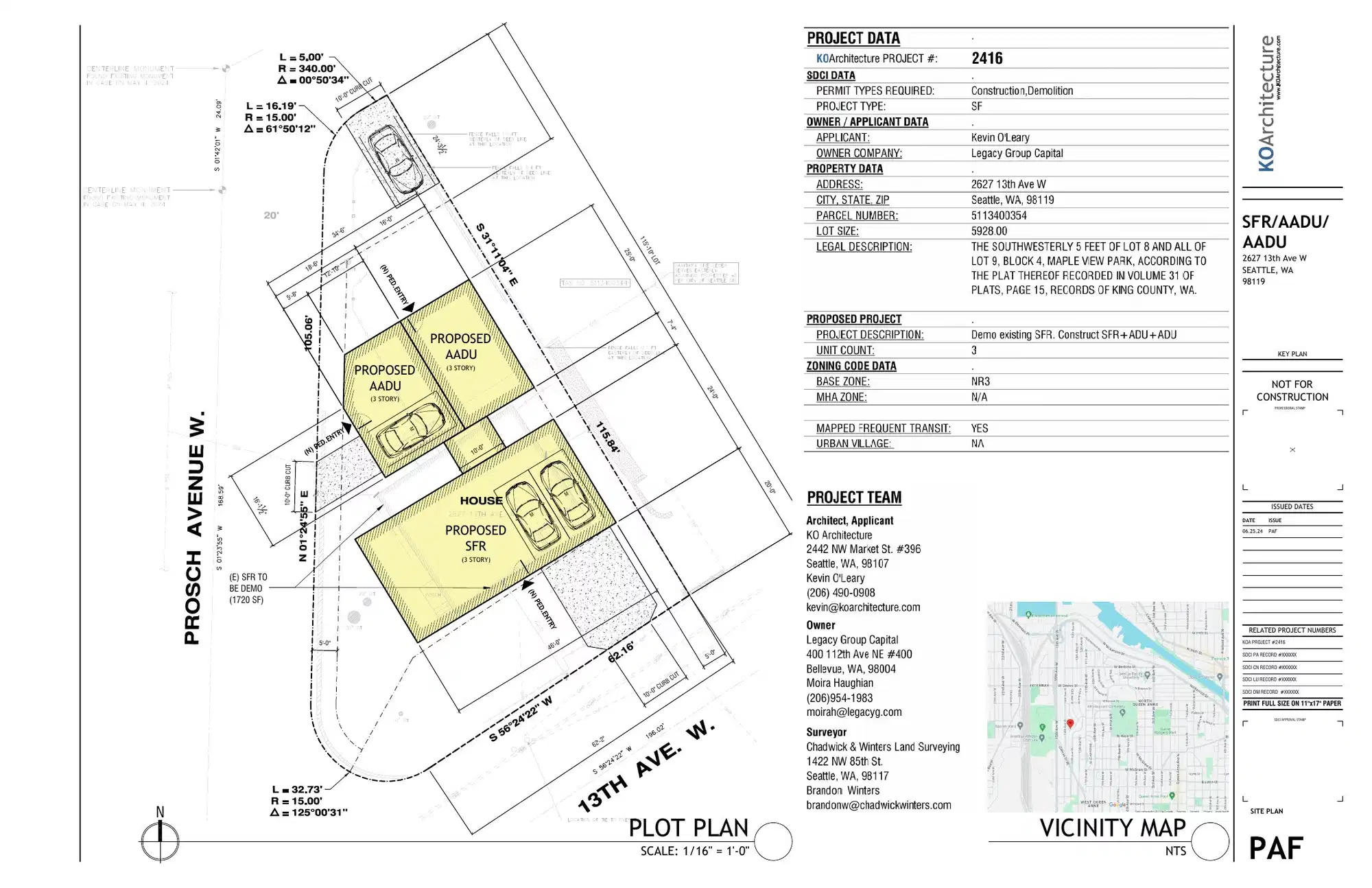 Site plan for 2627 13th Ave W