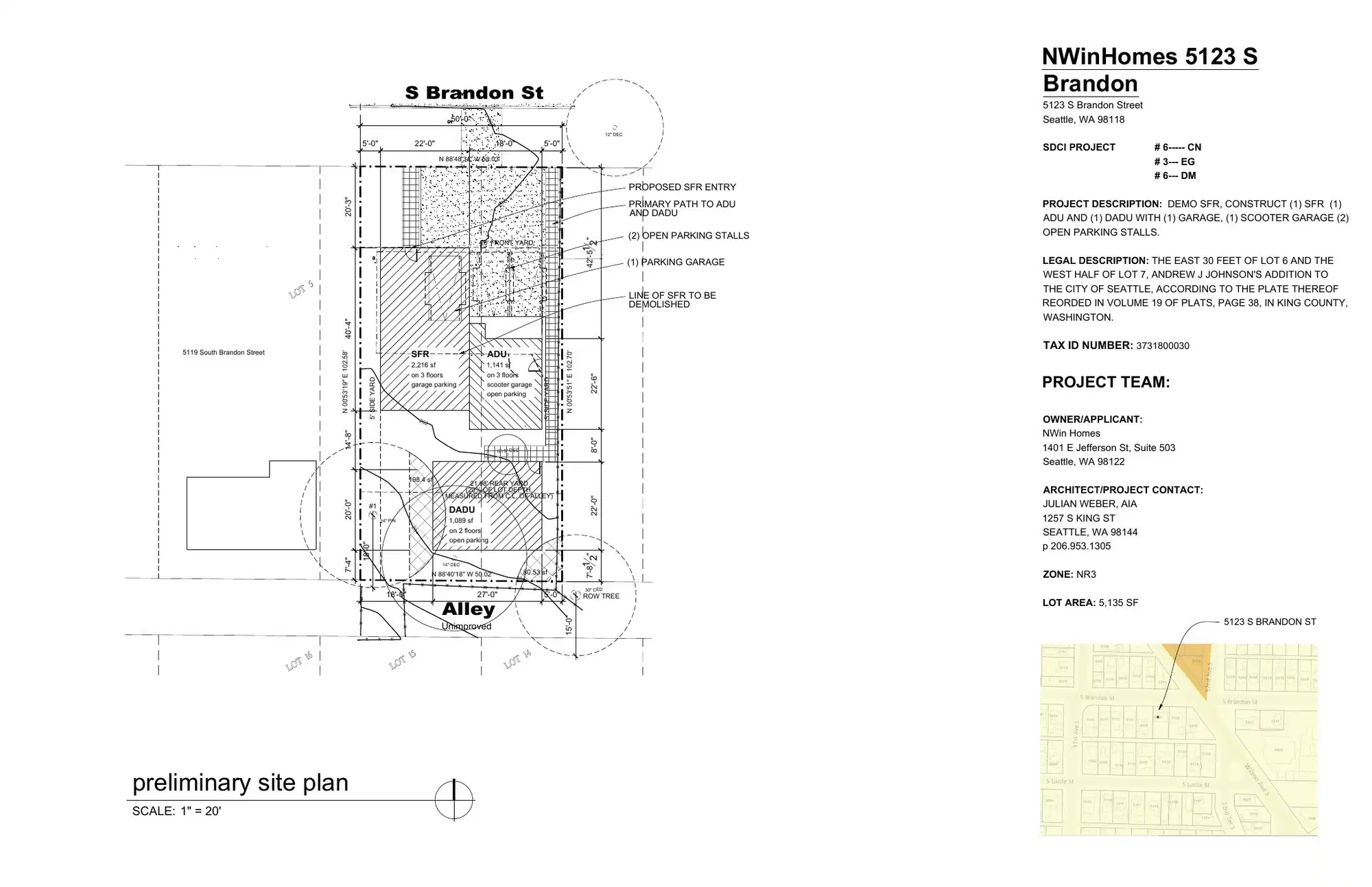Site plan for 5123 S Brandon St