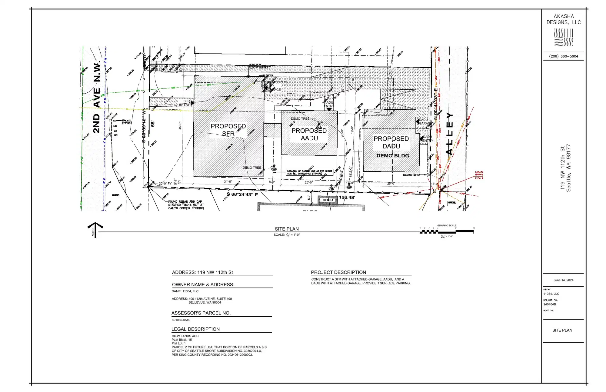 Site plan for 11050 2nd Ave NW