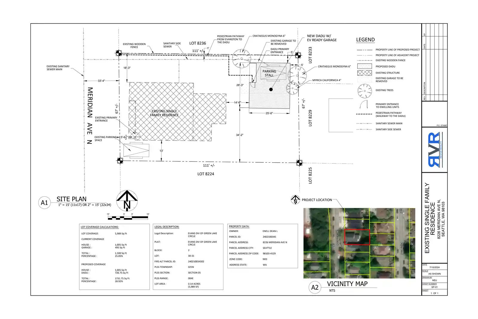 Site plan for 8228 Meridian Ave N