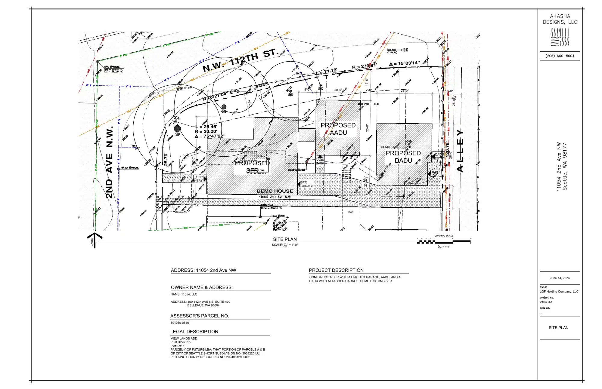 Site plan for 11054 2nd Ave NW