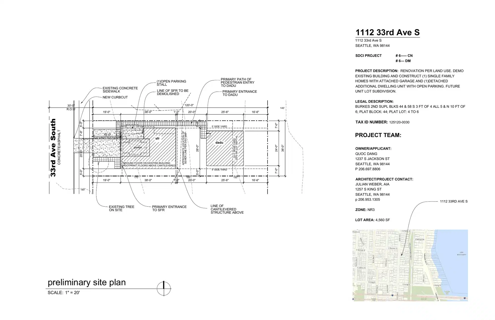 Site plan for 1112 33rd Ave S