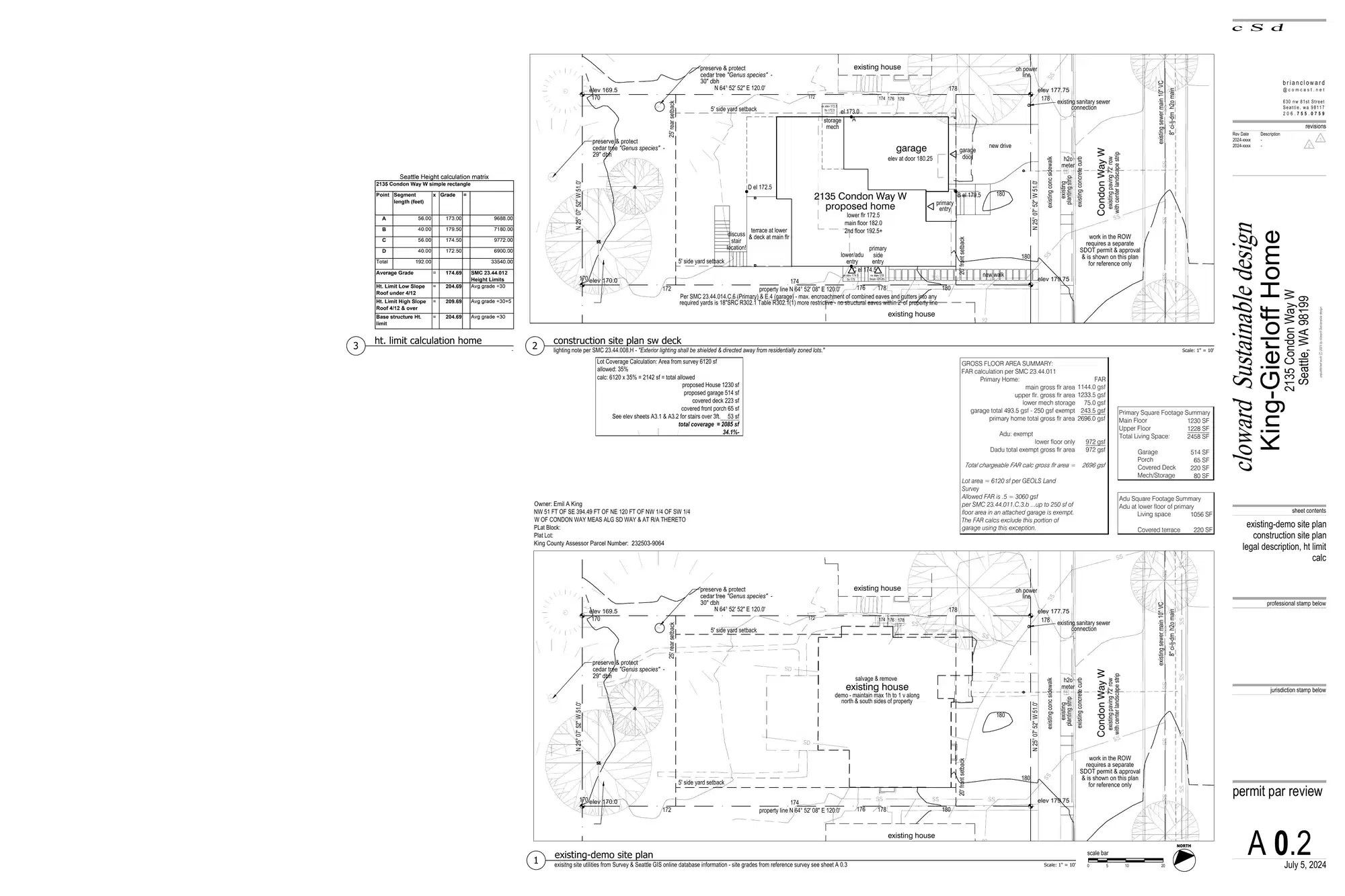Site plan for 2135 Condon Way W