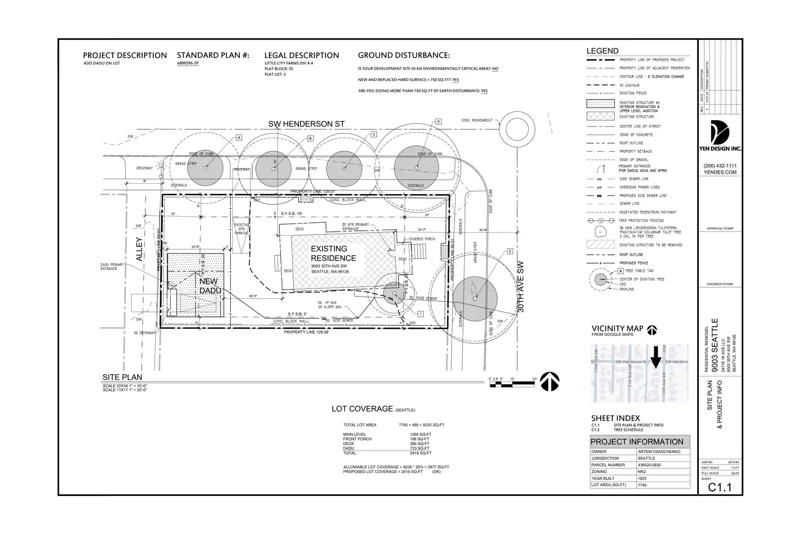 Site plan for 3011 SW Henderson St