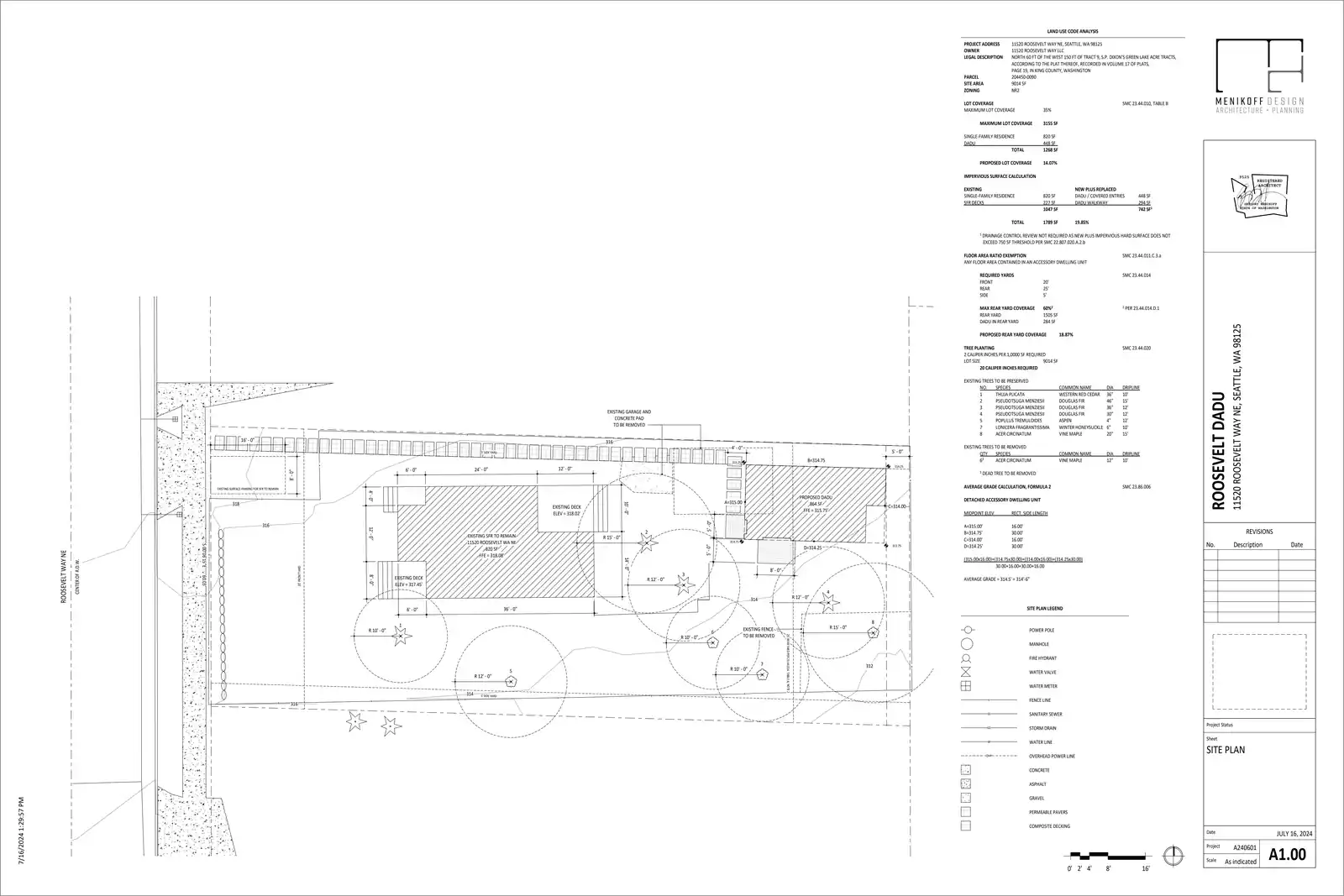 Site plan for 11522 Roosevelt Way NE