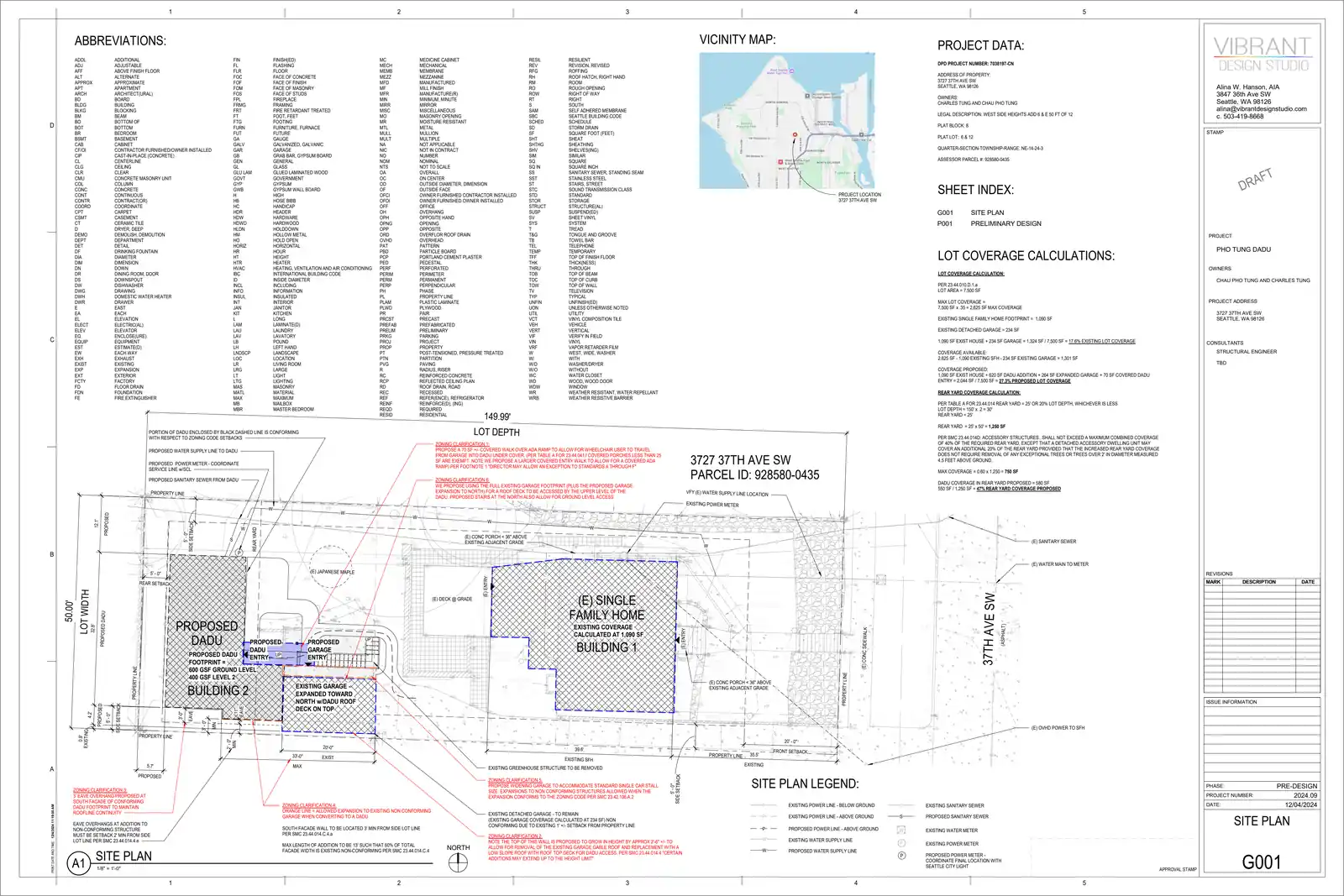 Site plan for 3729 37th Ave SW