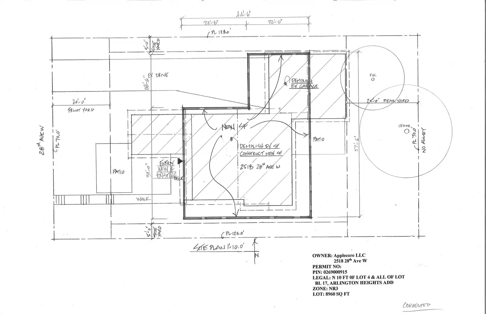 Site plan for 2518 28th Ave W