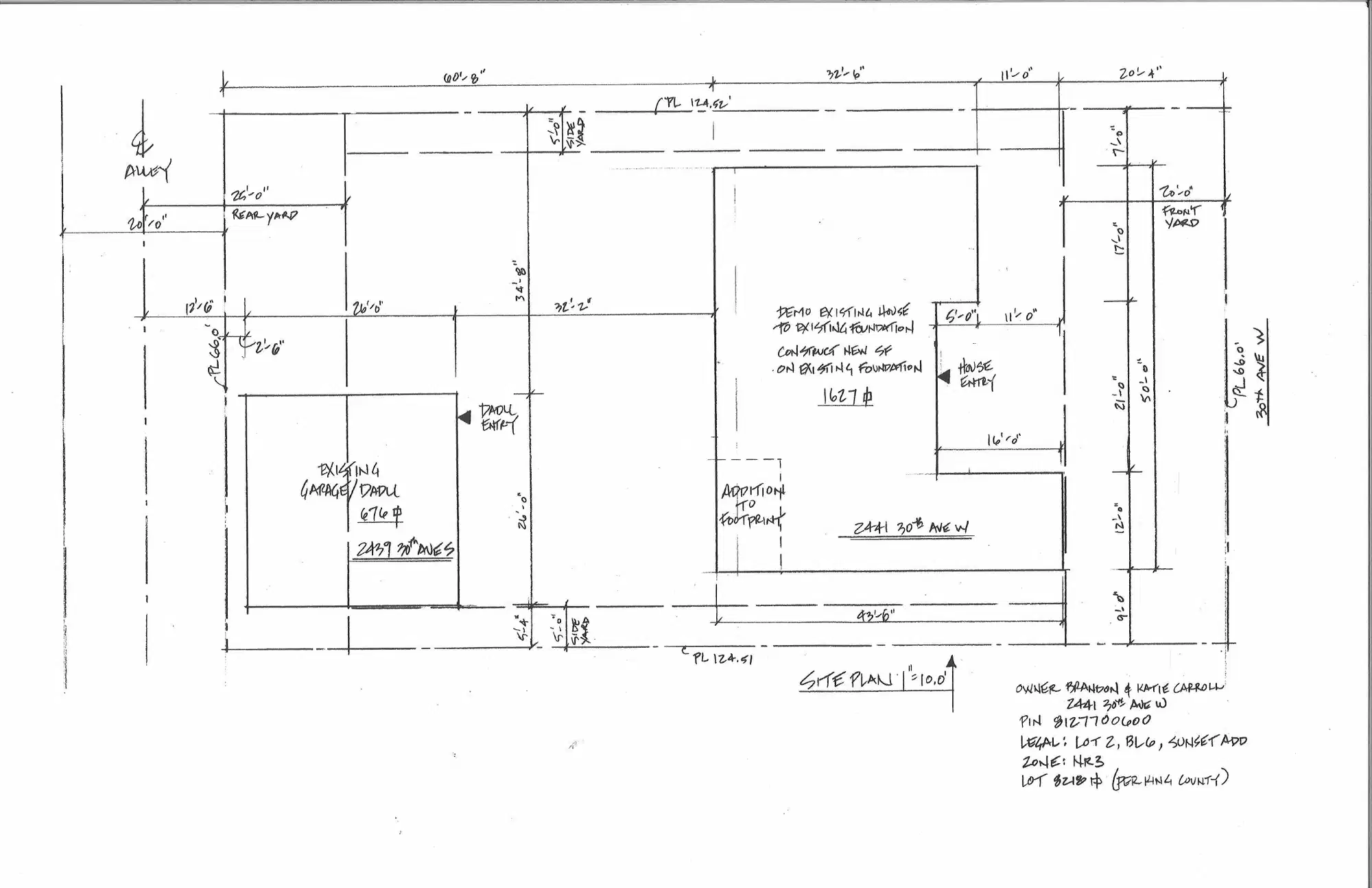 Site plan for 2441 30th Ave W
