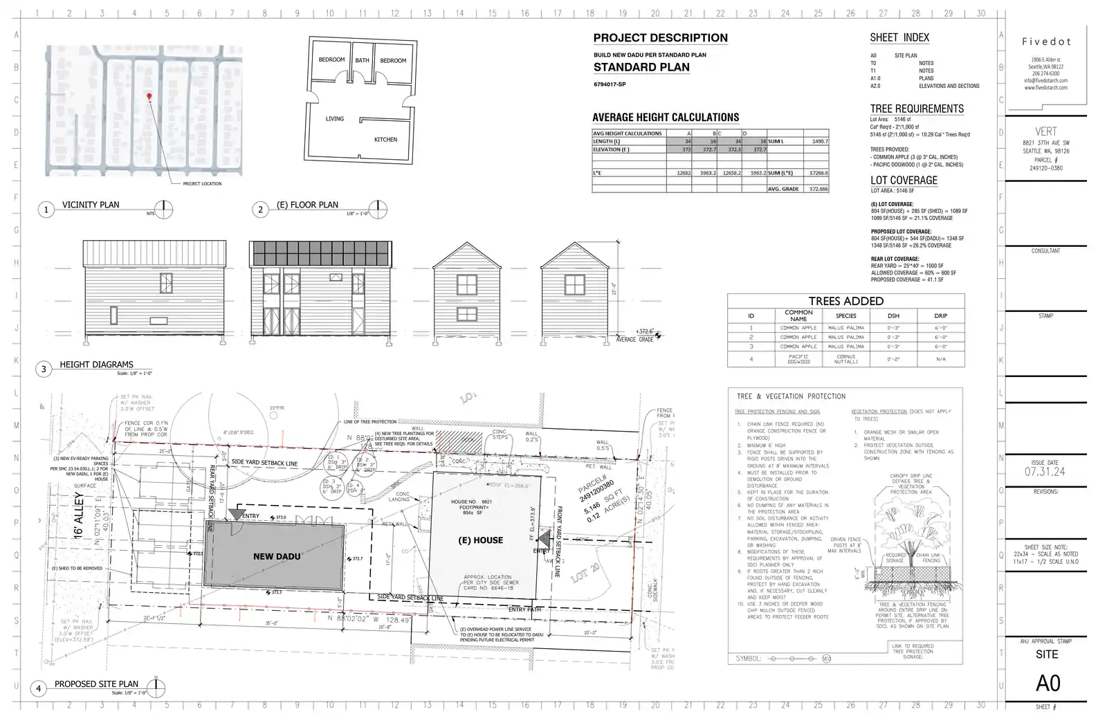 Site plan for 8819 37th Ave SW