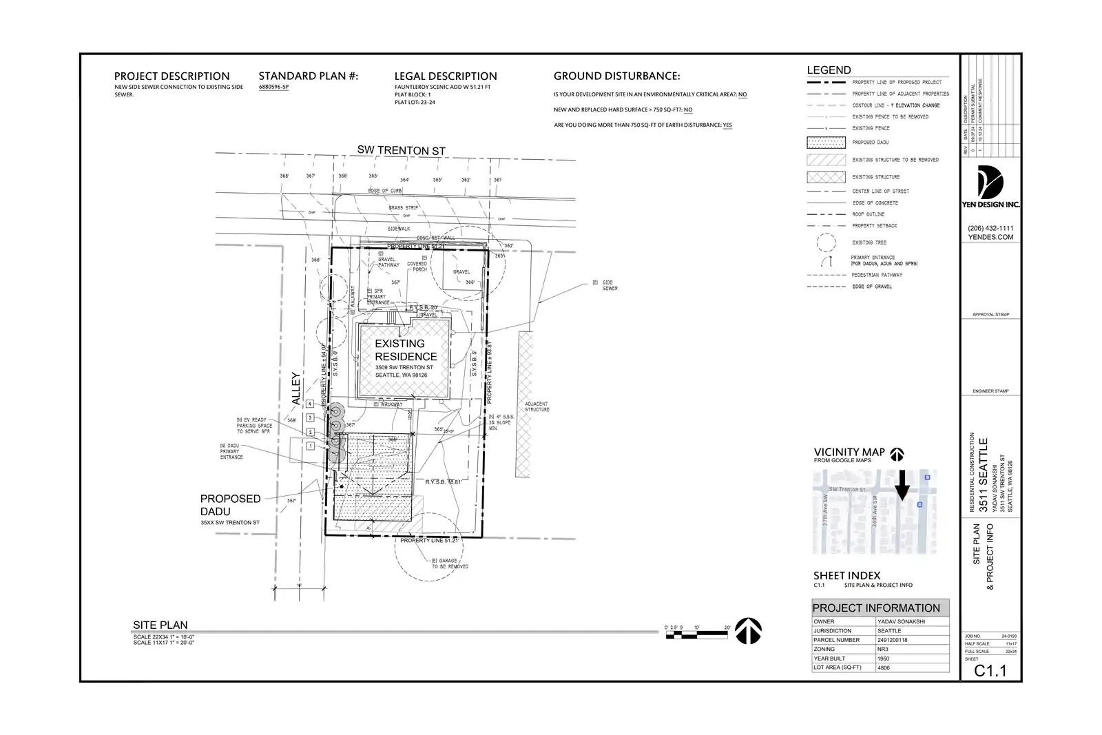 Site plan for 3511 SW Trenton St