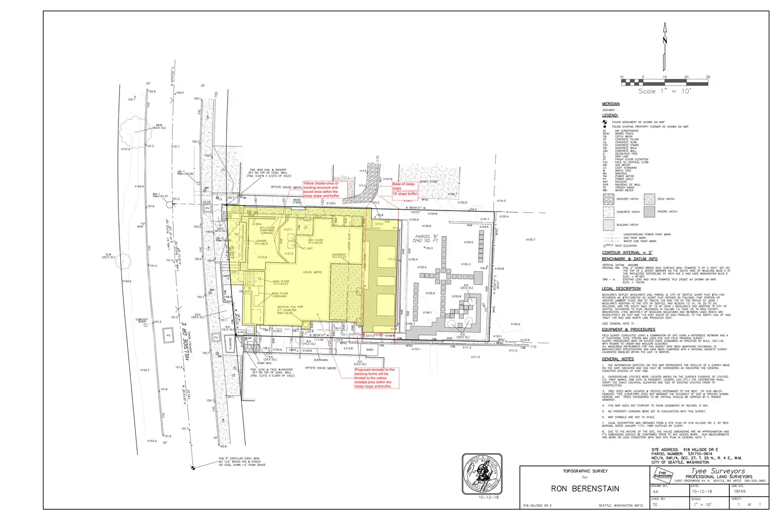 Site plan for 518 Hillside Dr E