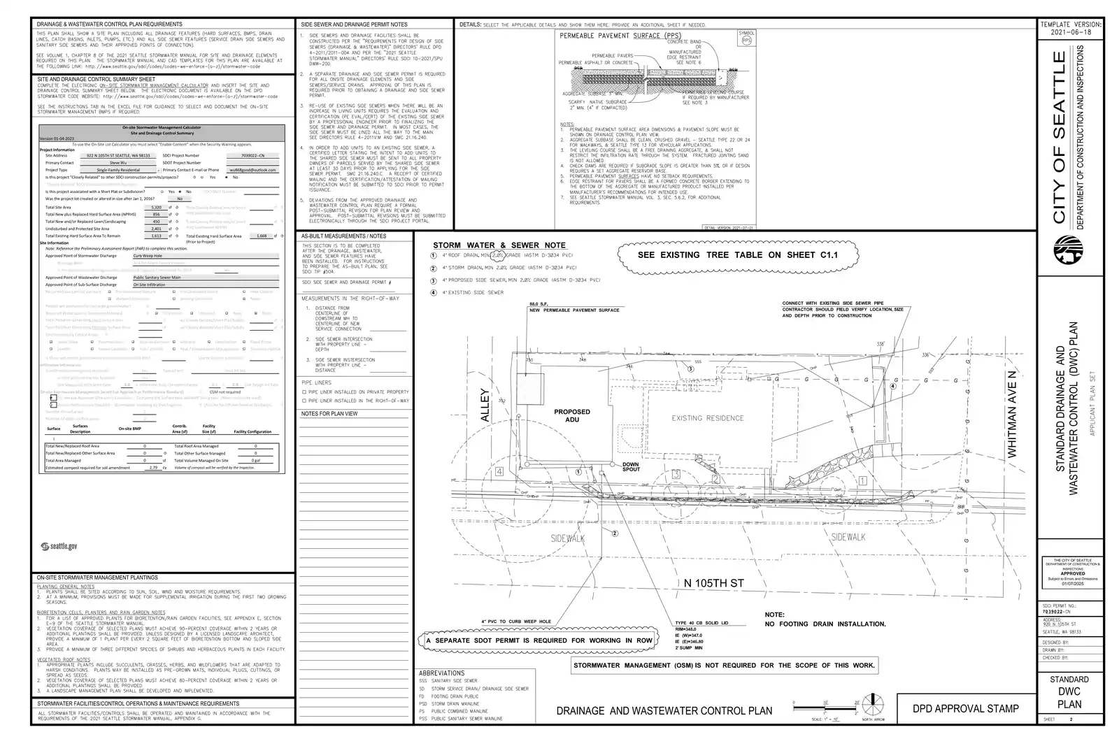 Site plan for 920 N 105th St