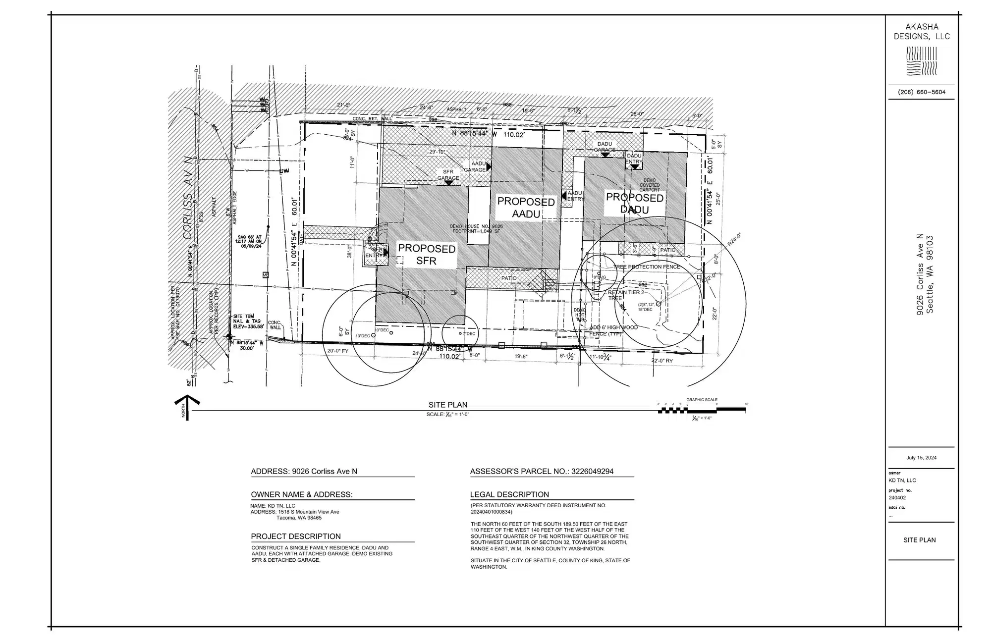 Site plan for 9024 Corliss Ave N