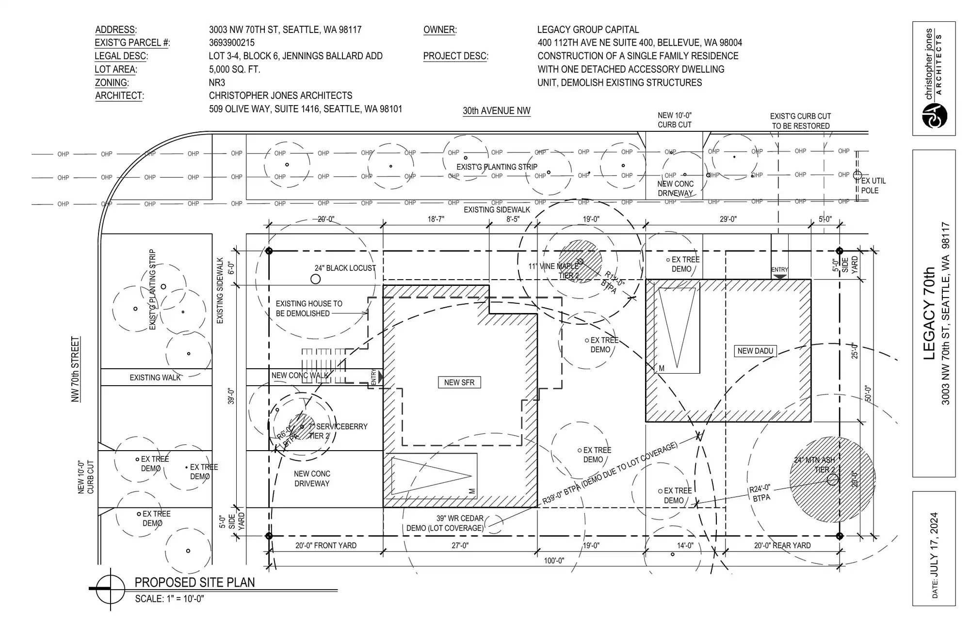 Site plan for 6913 30th Ave NW