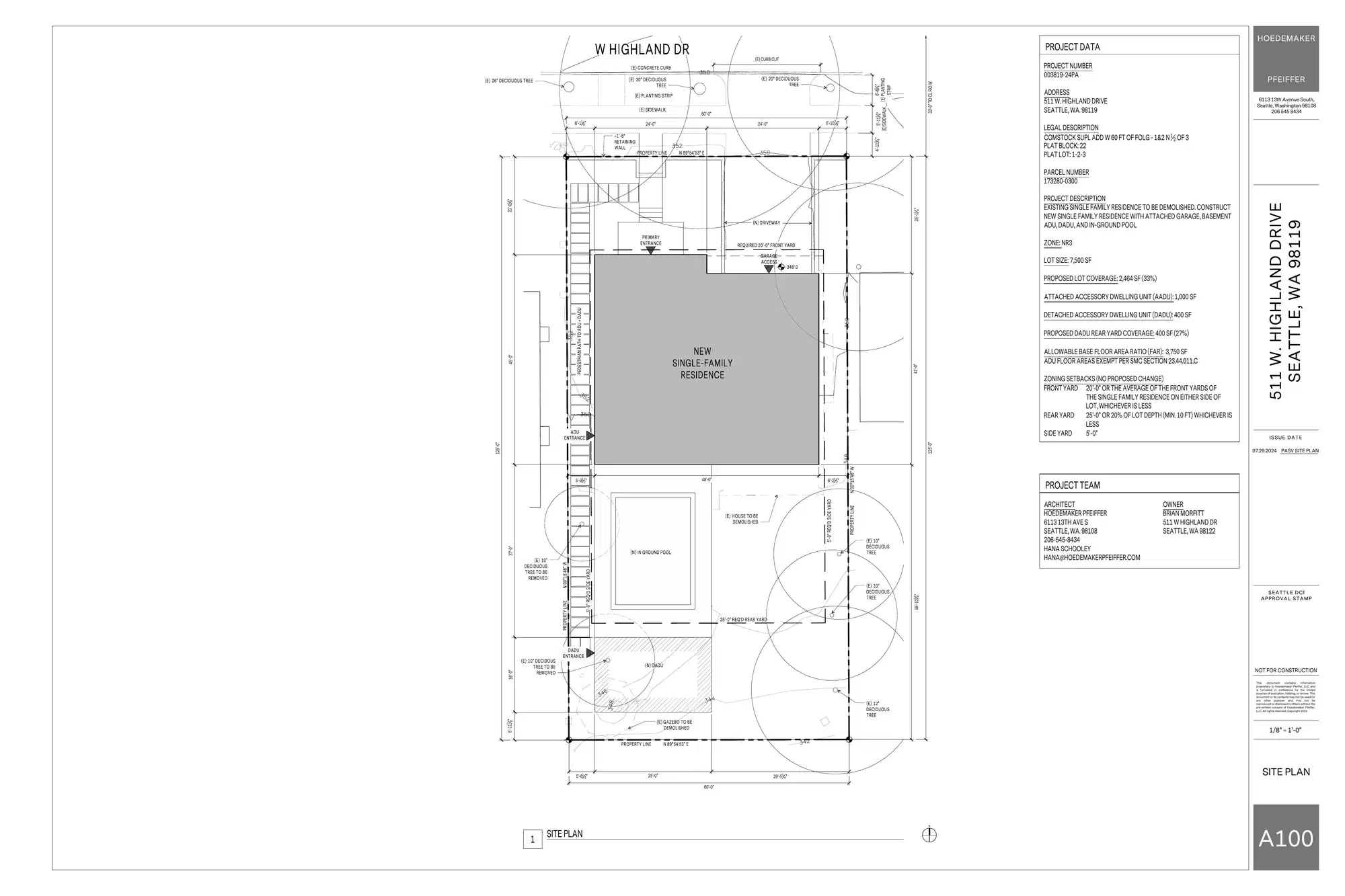 Site plan for 511 B W Highland Dr