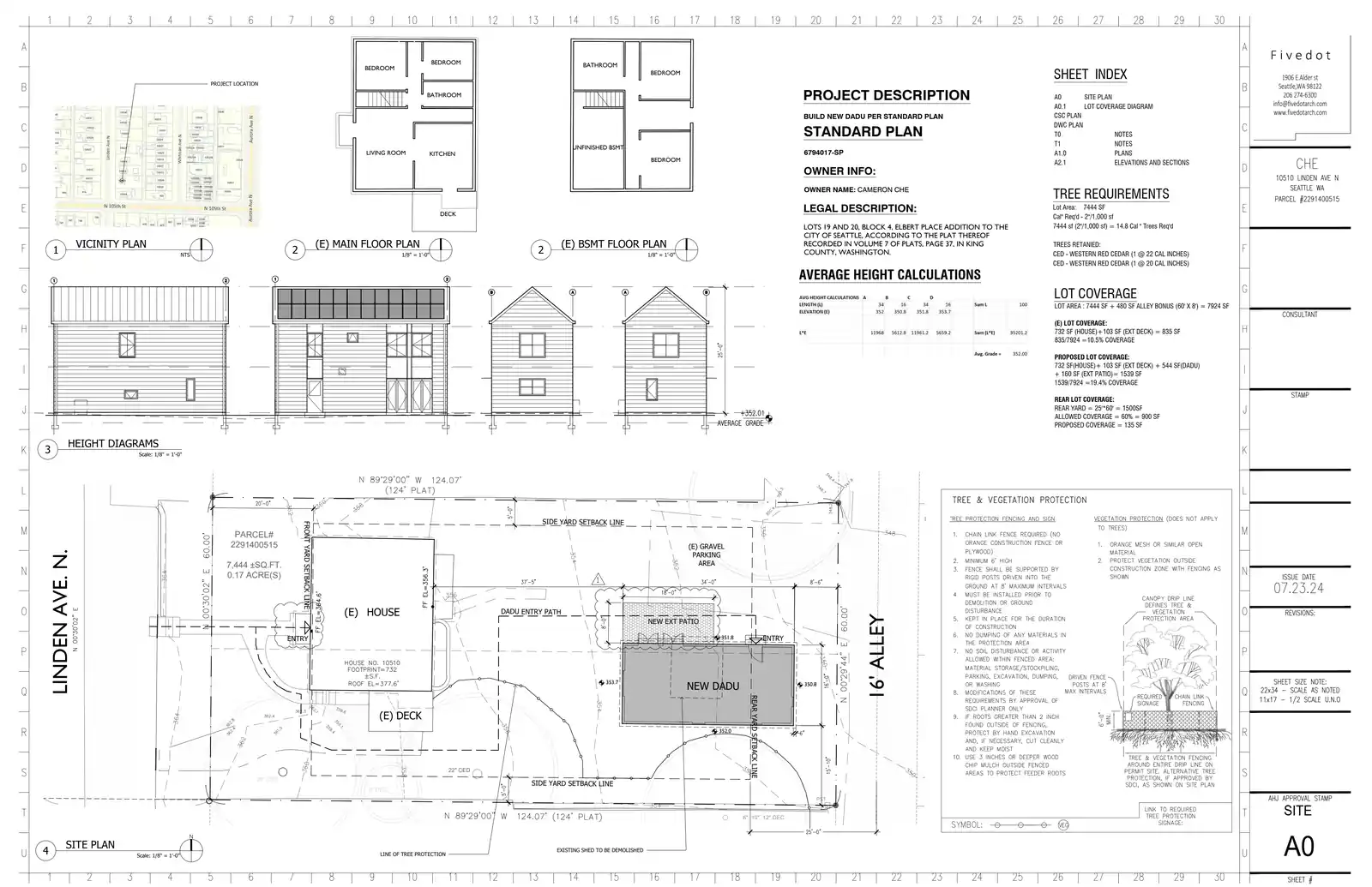 Site plan for 10508 Linden Ave N