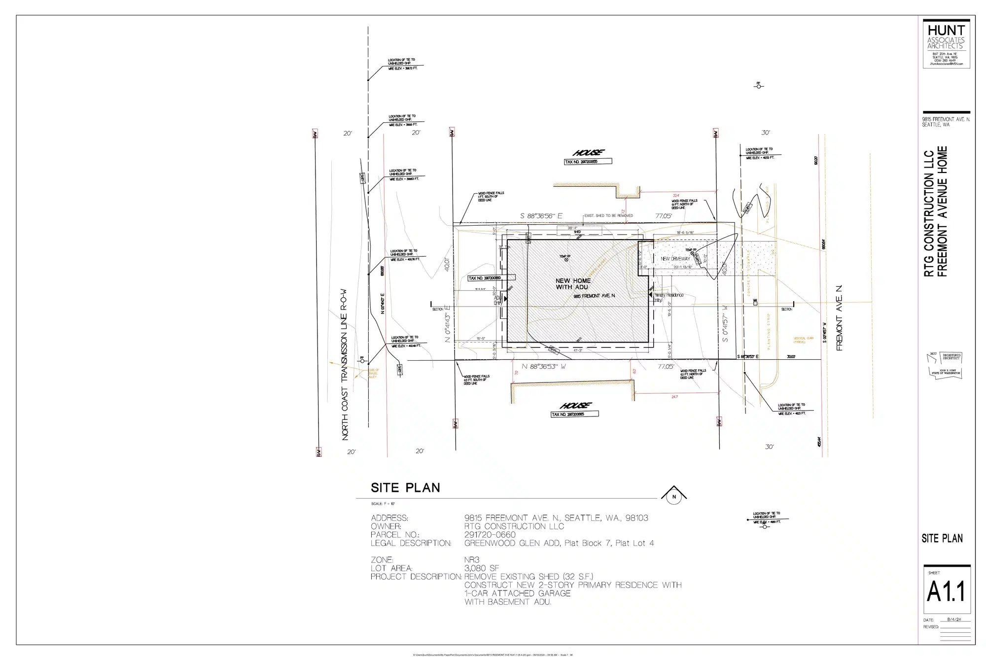 Site plan for 9815 Fremont Ave N