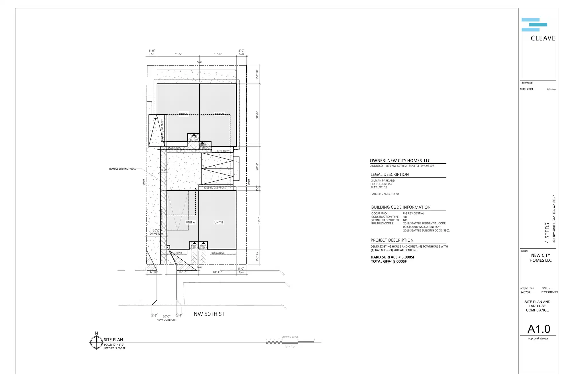 Site plan for 836 NW 50th St