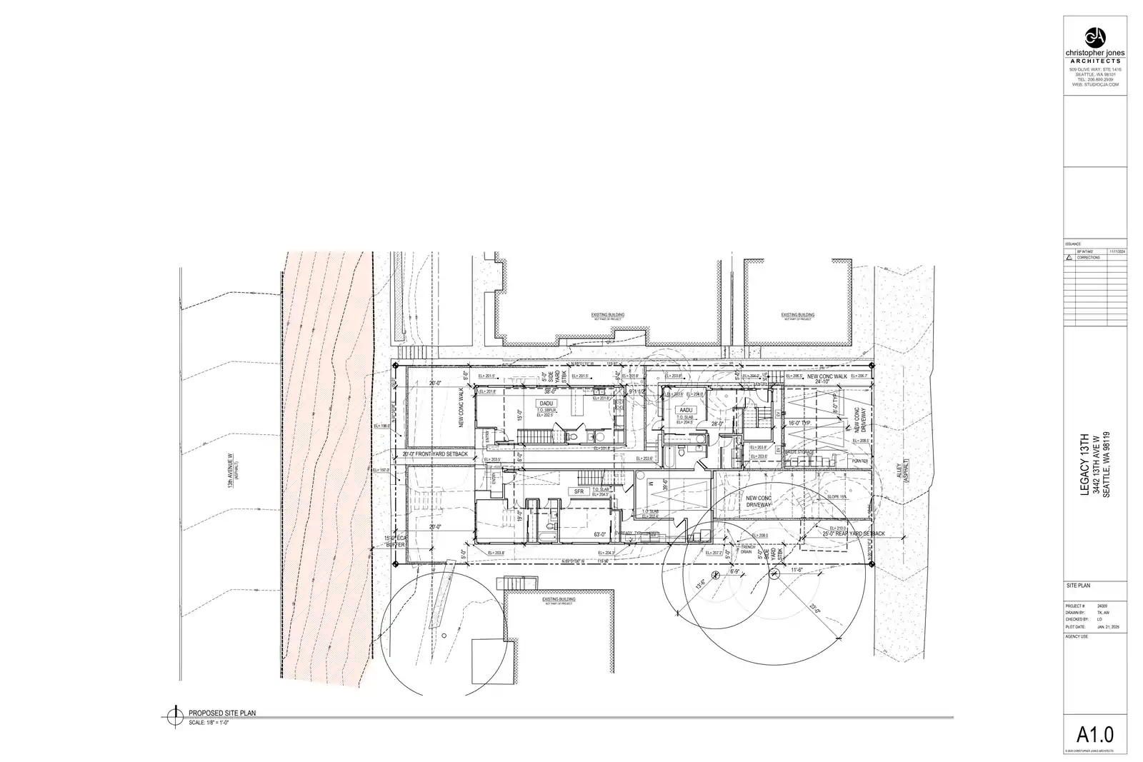 Site plan for 3442 13th Ave W
