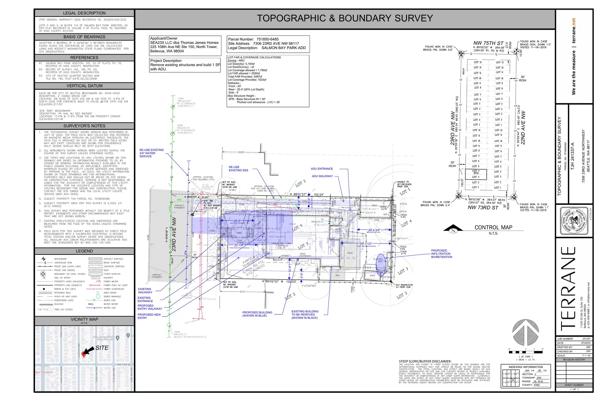 Site plan for 7306 23rd Ave NW
