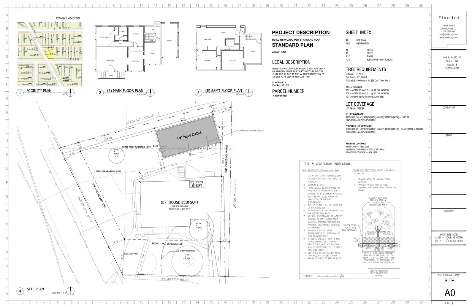 Site plan for 14304 1st Ave NW