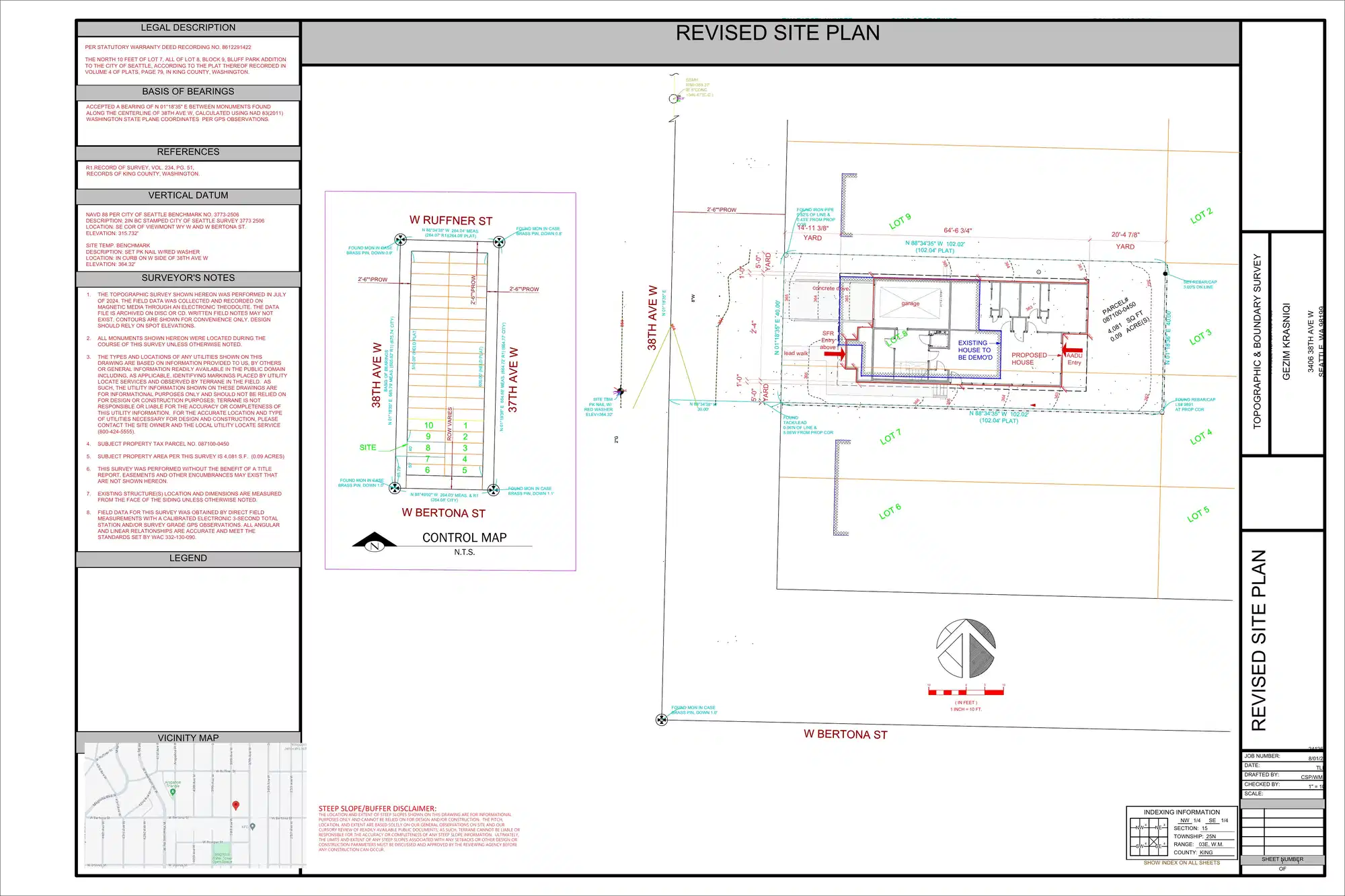 Site plan for 3406 38th Ave W