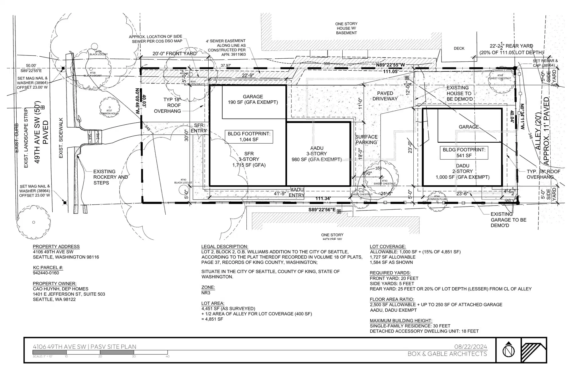 Site plan for 4106 49th Ave SW