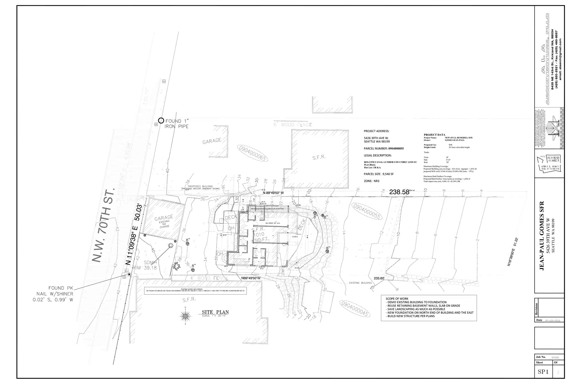 Site plan for 5426 39th Ave W