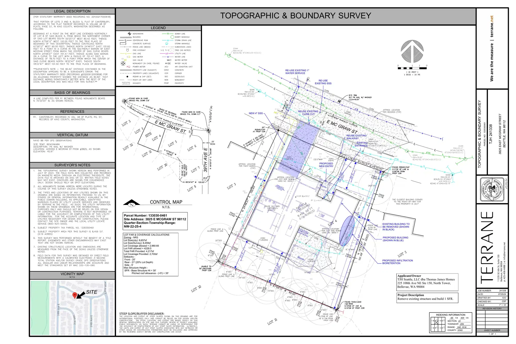 Site plan for 3825 E Mcgraw St