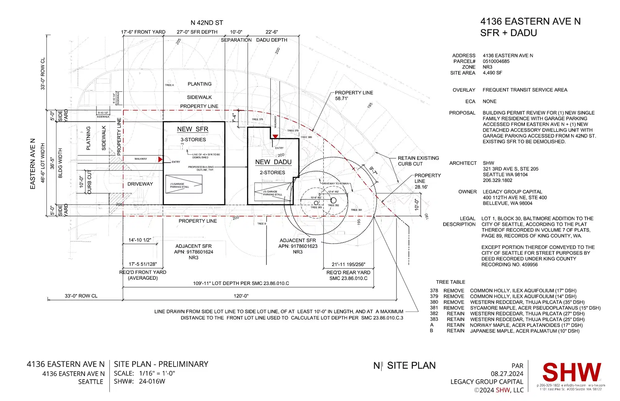 Site plan for 4136 Eastern Ave N
