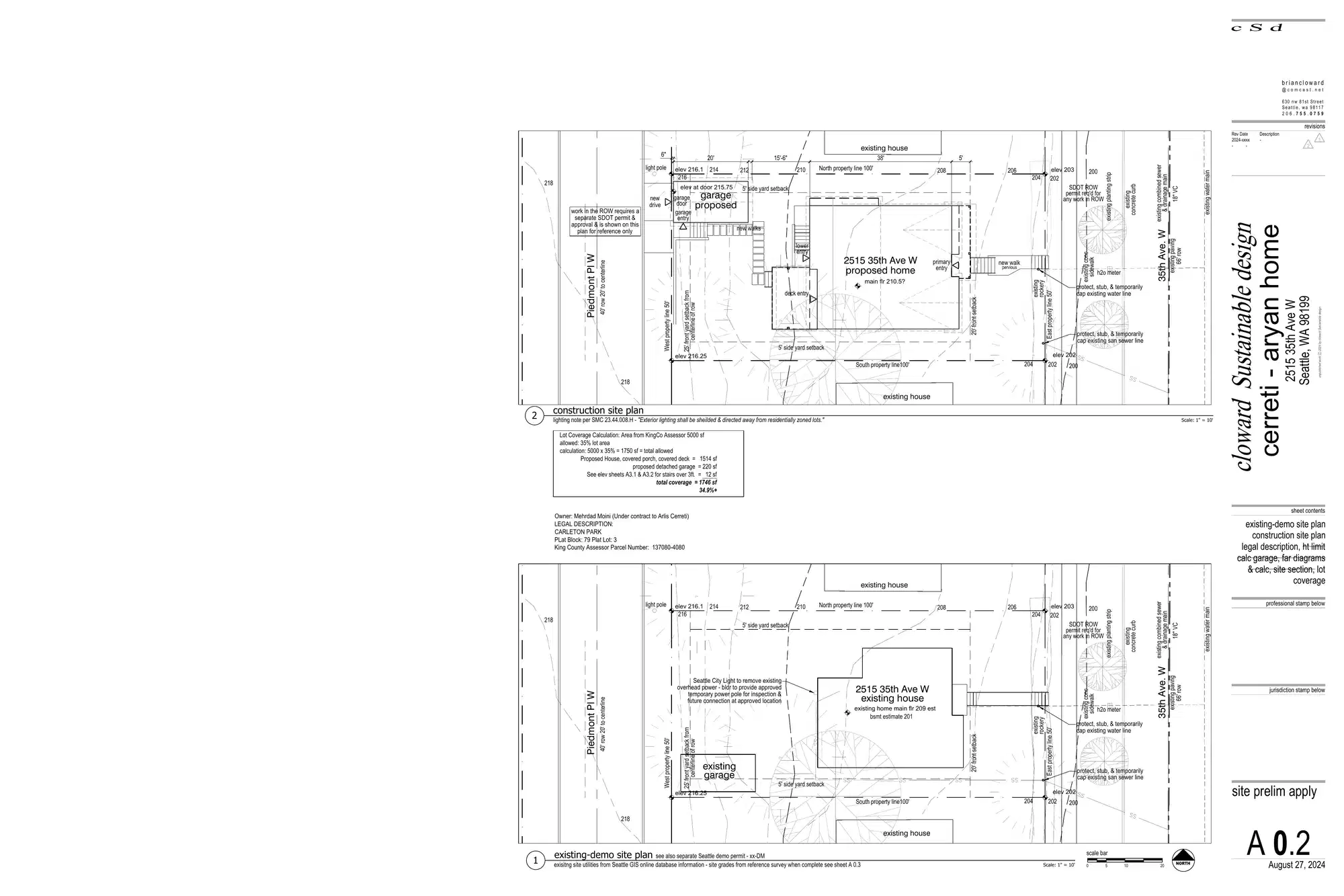 Site plan for 2515 35th Ave W