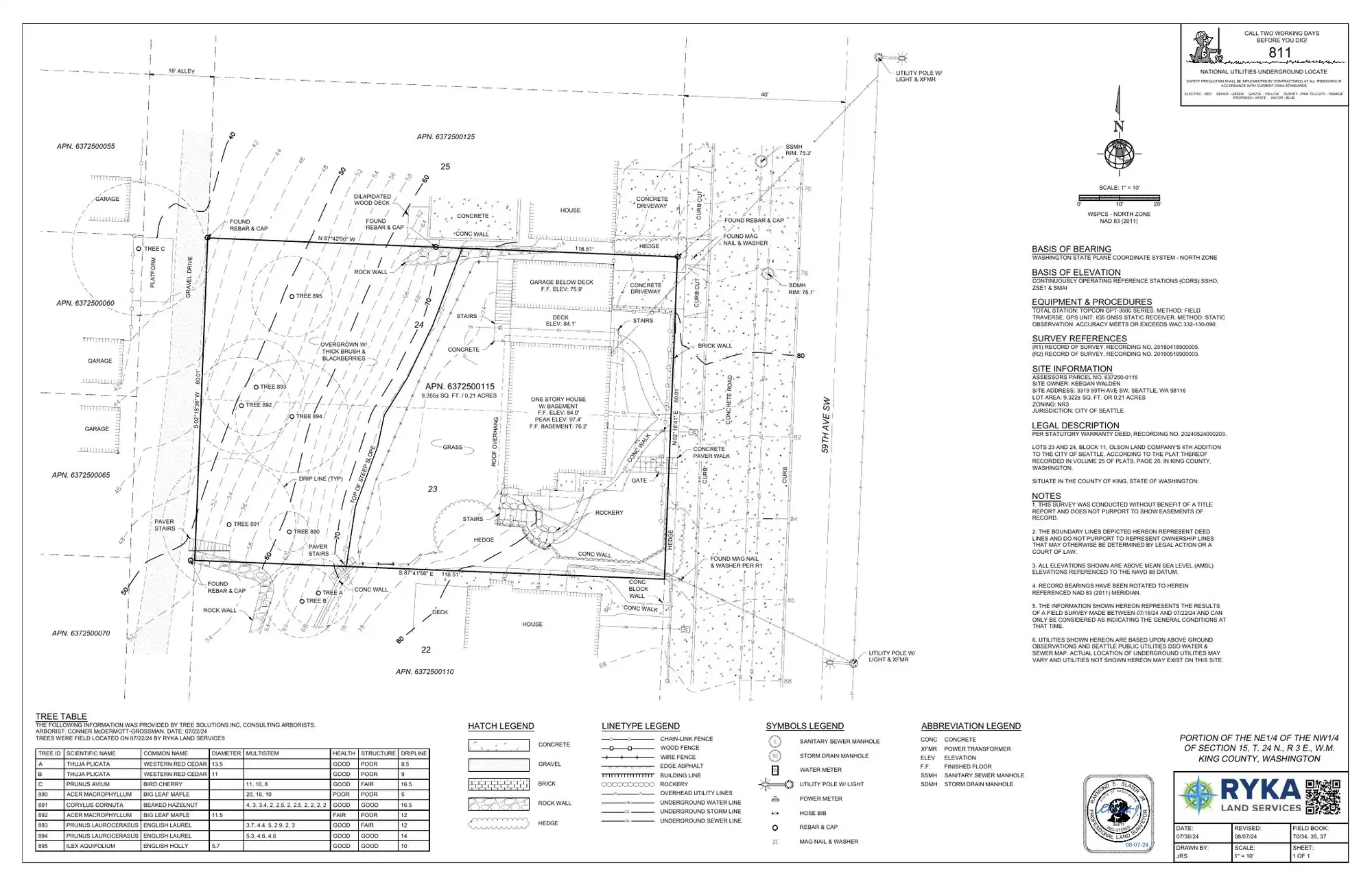 Site plan for 3319 59th Ave SW