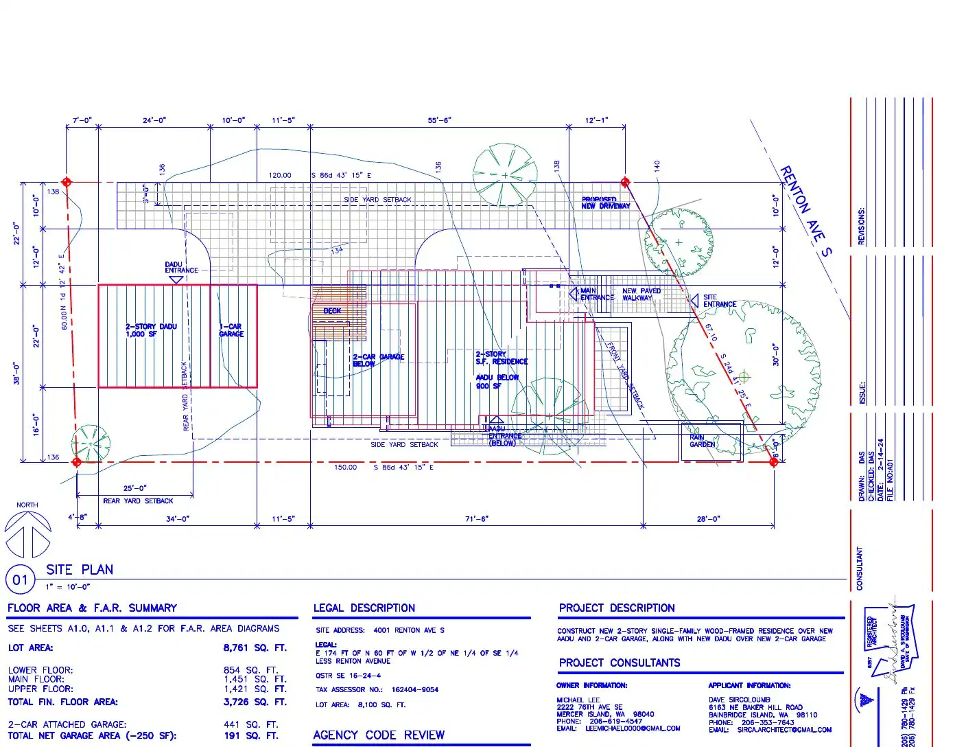 Site plan for 4001 Renton Ave S
