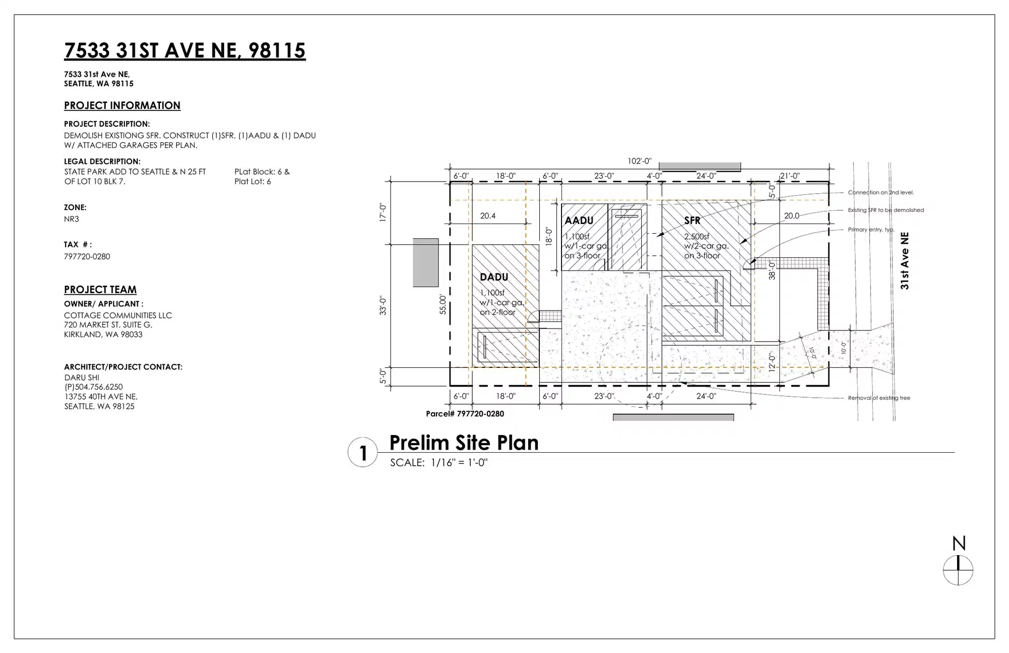 Site plan for 7533 31st Ave NE