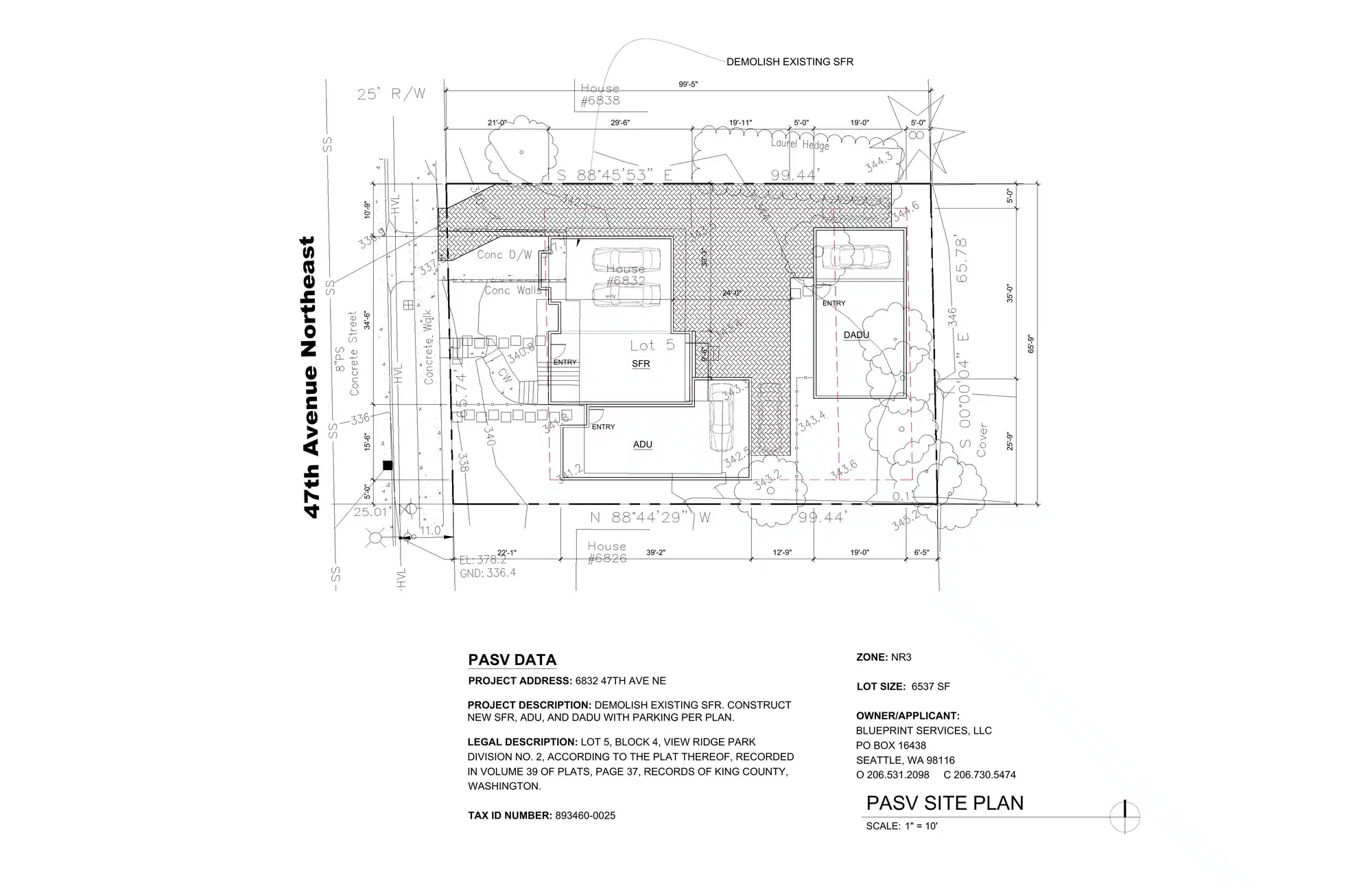 Site plan for 6834 47th Ave NE