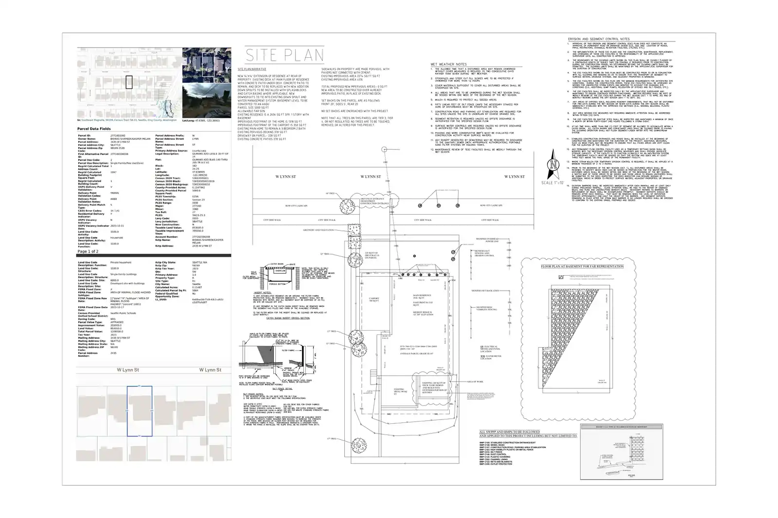 Site plan for 2435 W Lynn St