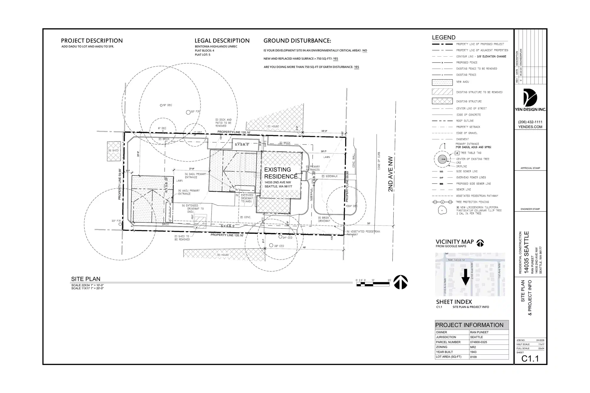 Site plan for 14035 2nd Ave NW