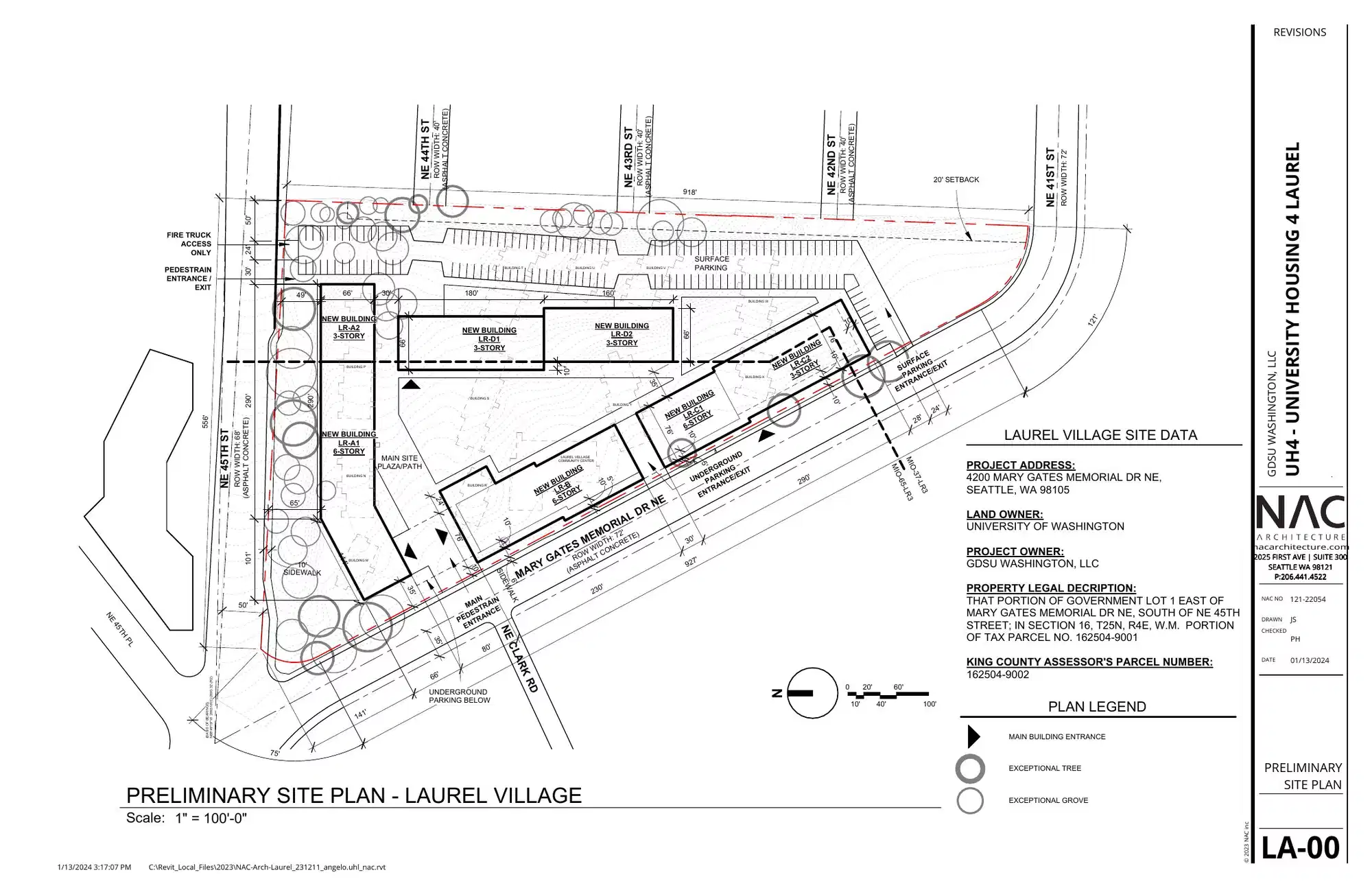 Site plan for 4200 C Mary Gates Memorial Dr NE