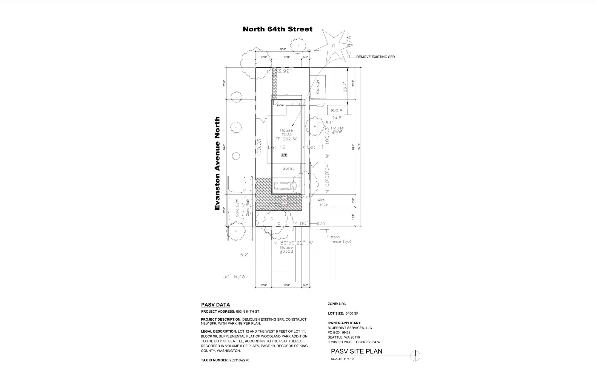 Site plan for 6312 Evanston Ave N