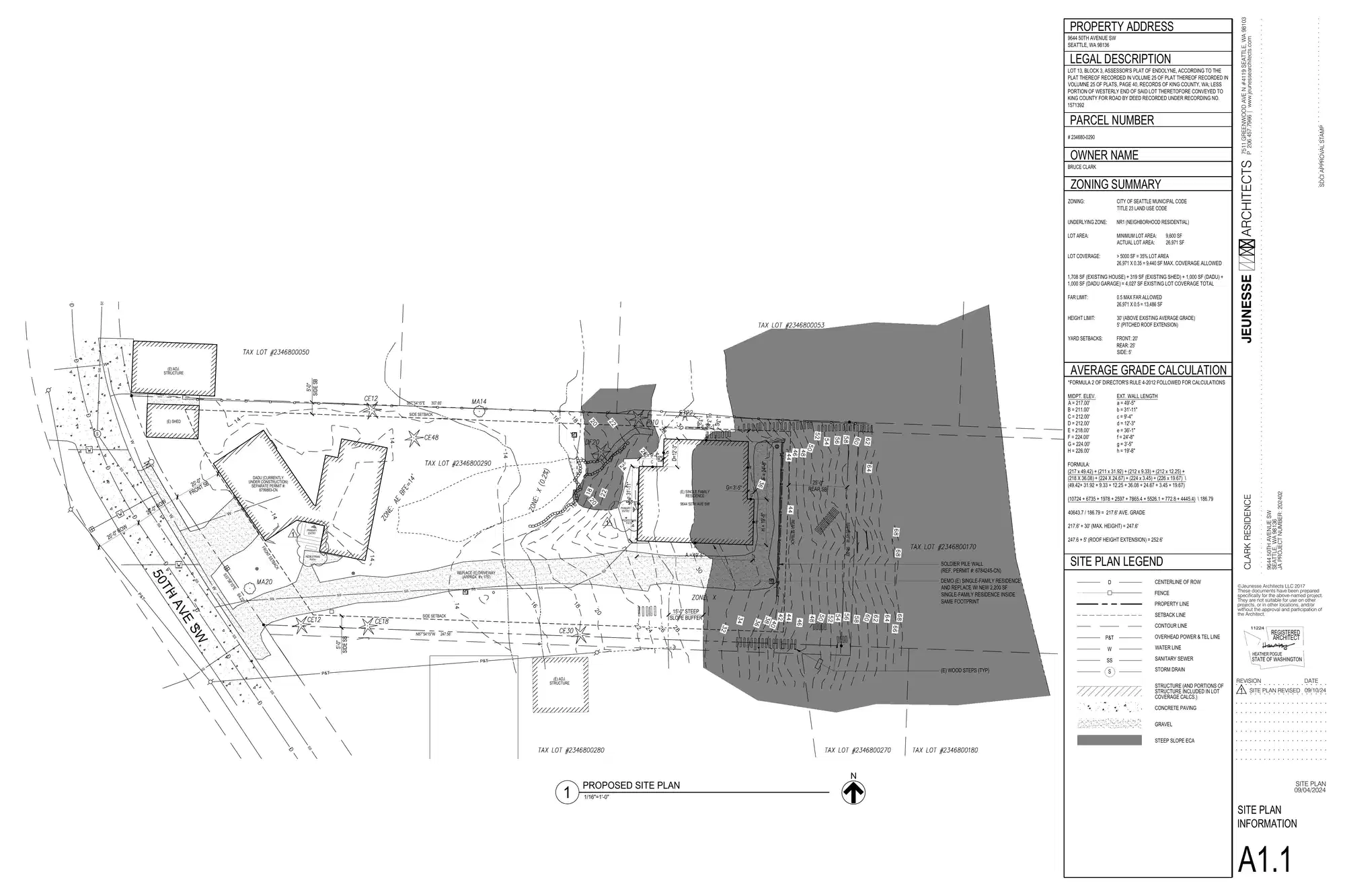 Site plan for 9644 50th Ave SW