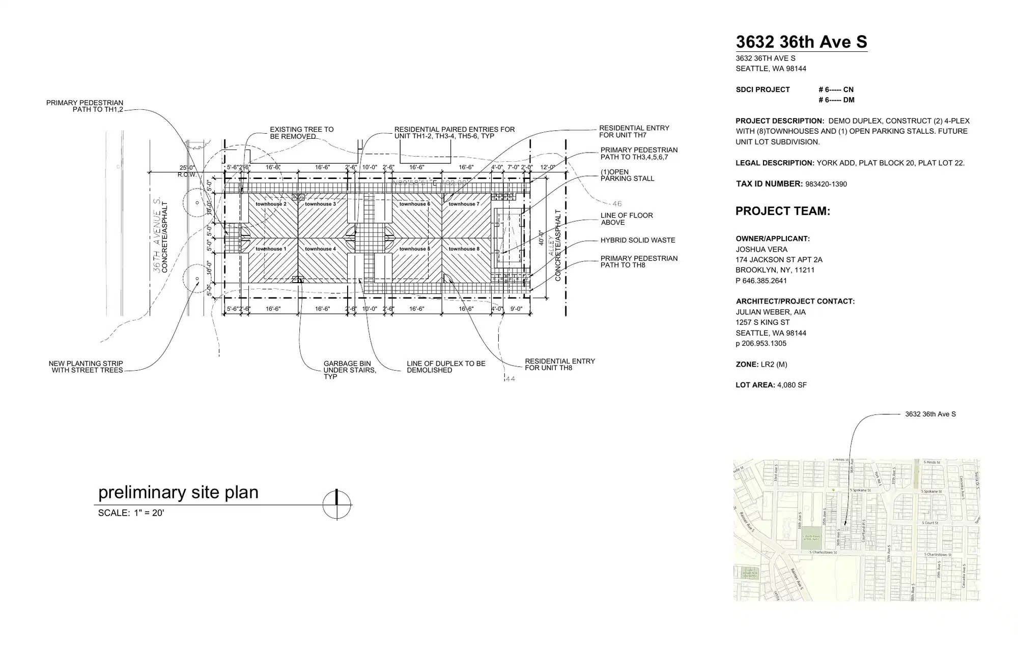 Site plan for 3632 36th Ave S