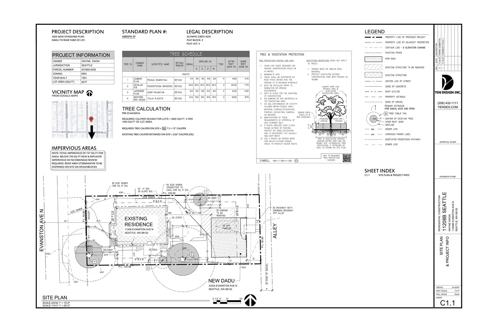 Site plan for 11208 B Evanston Ave N