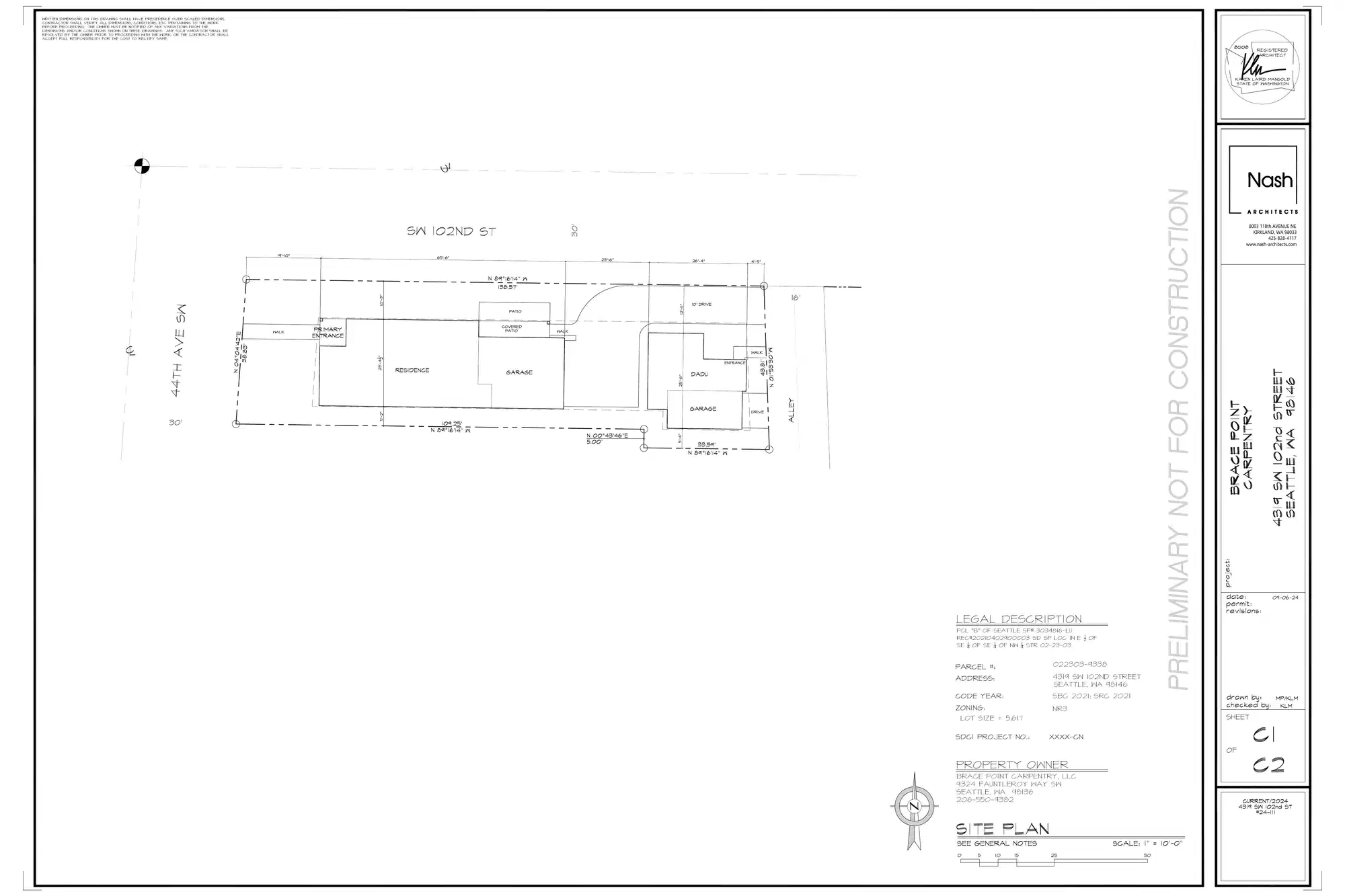 Site plan for 10202 44th Ave SW