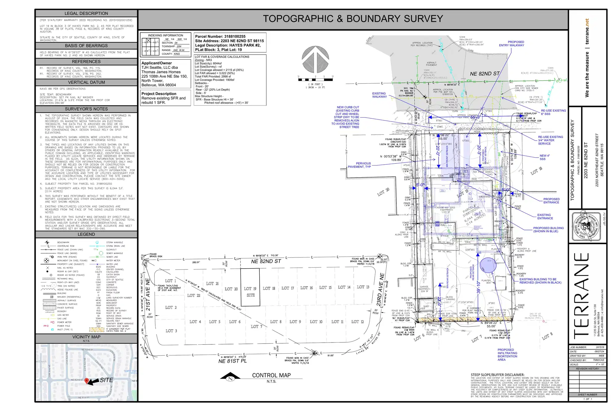Site plan for 2203 NE 82nd St