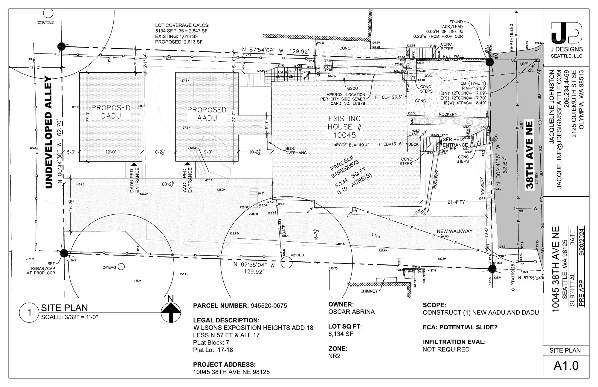 Site plan for 10045 38th Ave NE