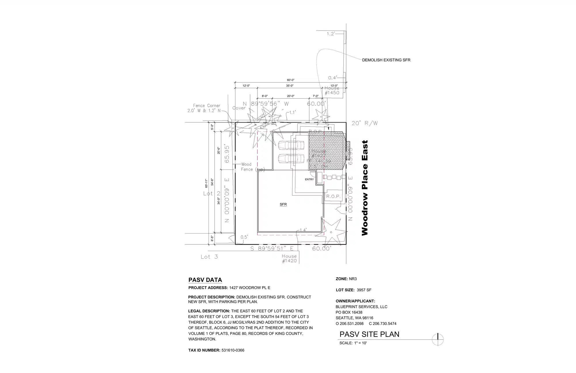 Site plan for 1427 Woodrow Pl E