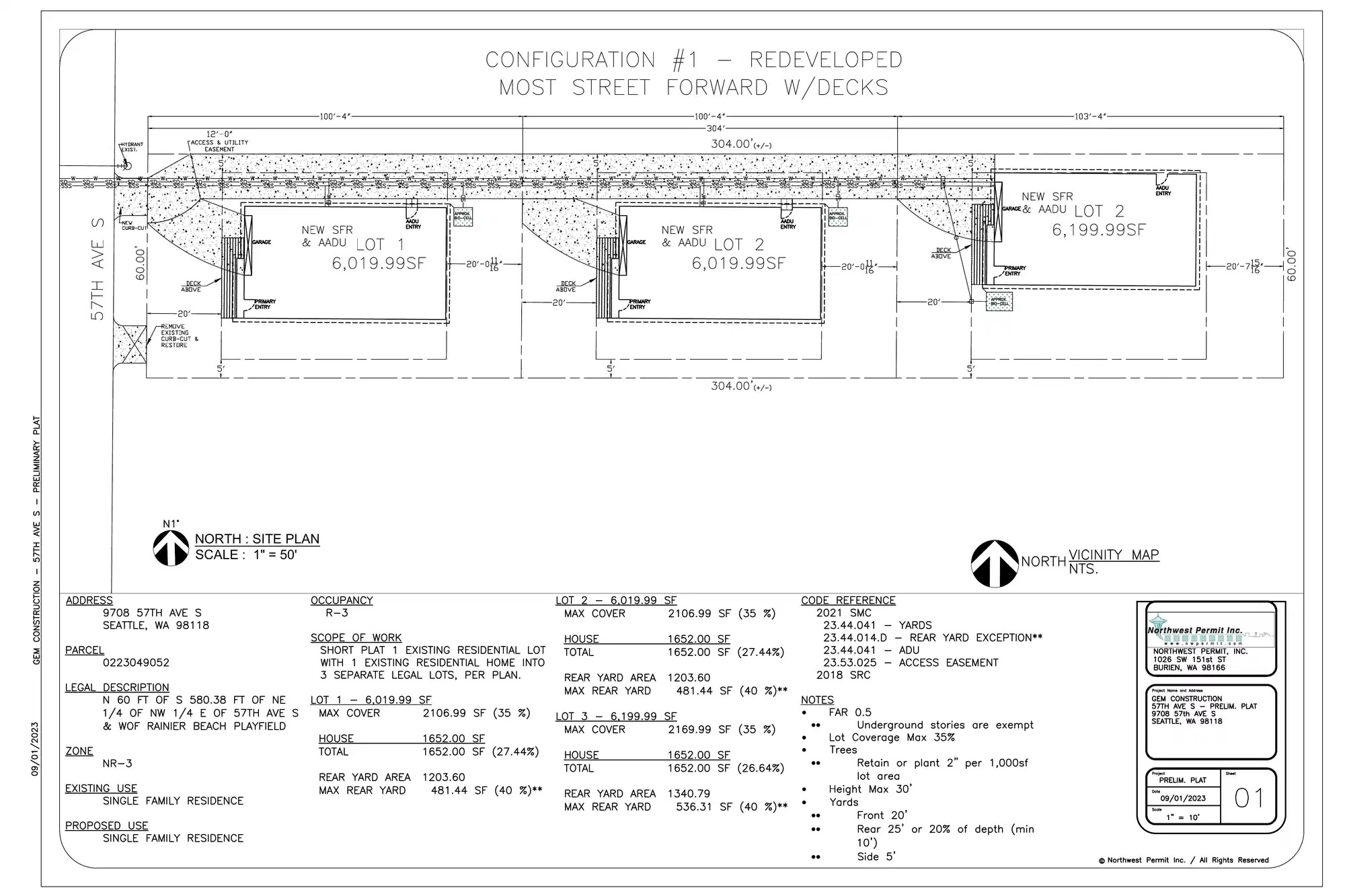 Site plan for 9708 57th Ave S