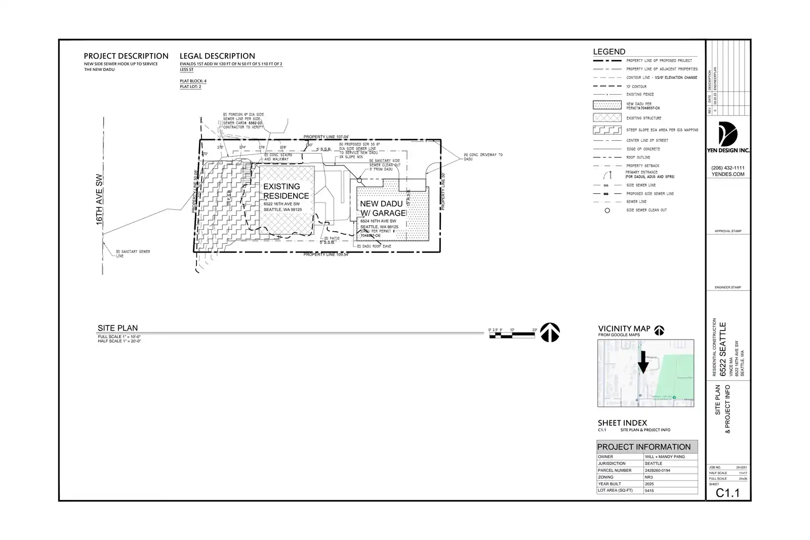 Site plan for 6524 16th Ave SW